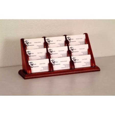 WOODEN MALLET 9 Pocket Counter Top Business Card Holder - Mahogany BCC3-9MH